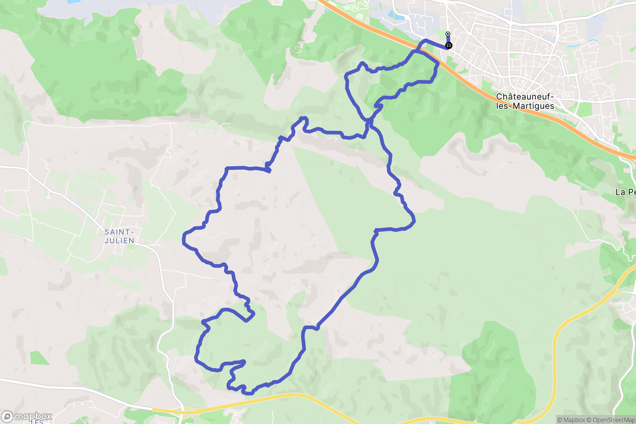 Châteauneuf-les-Martigues : carte du parcours de randonnée - France