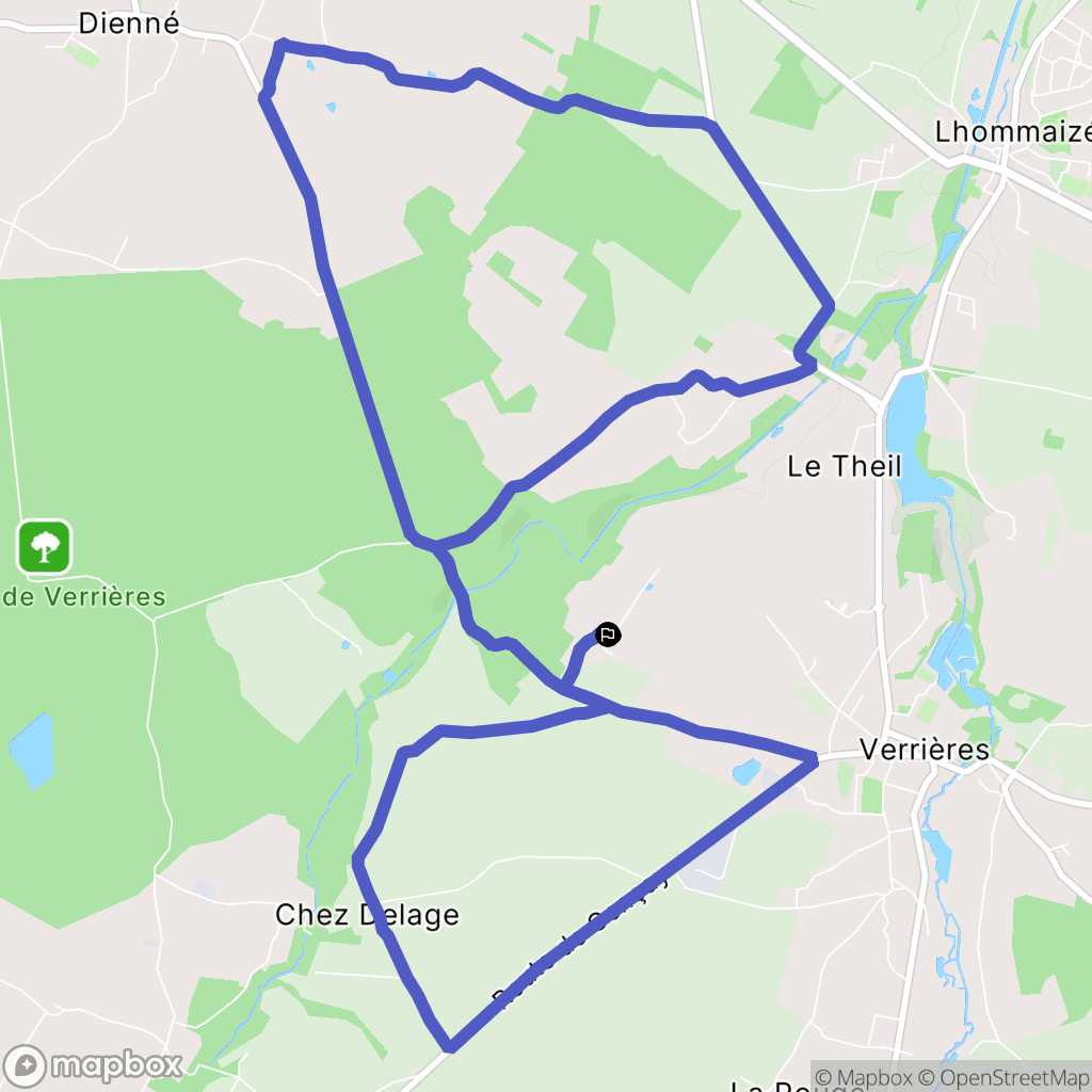 Verrières : carte du parcours de randonnée - France