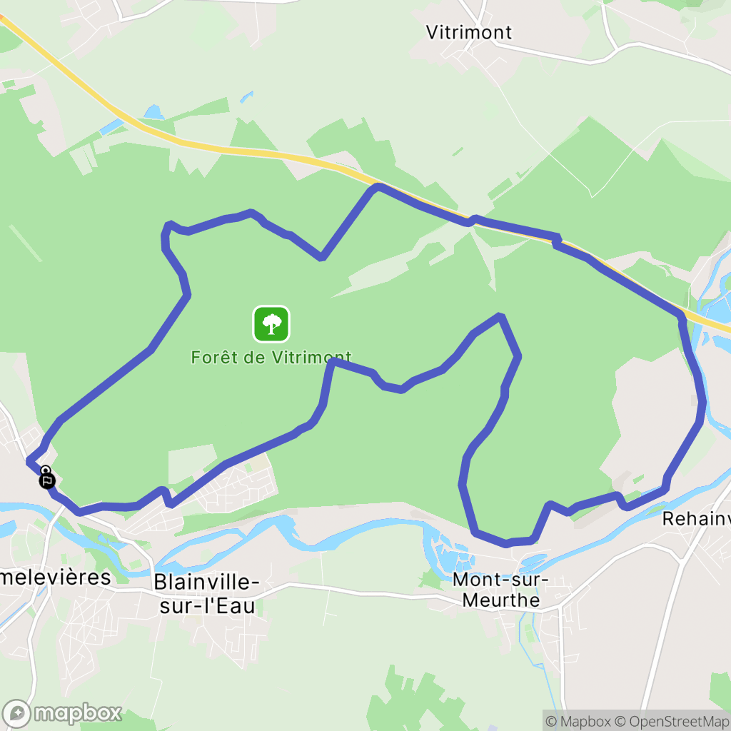 Damelevières : carte du parcours de randonnée - France