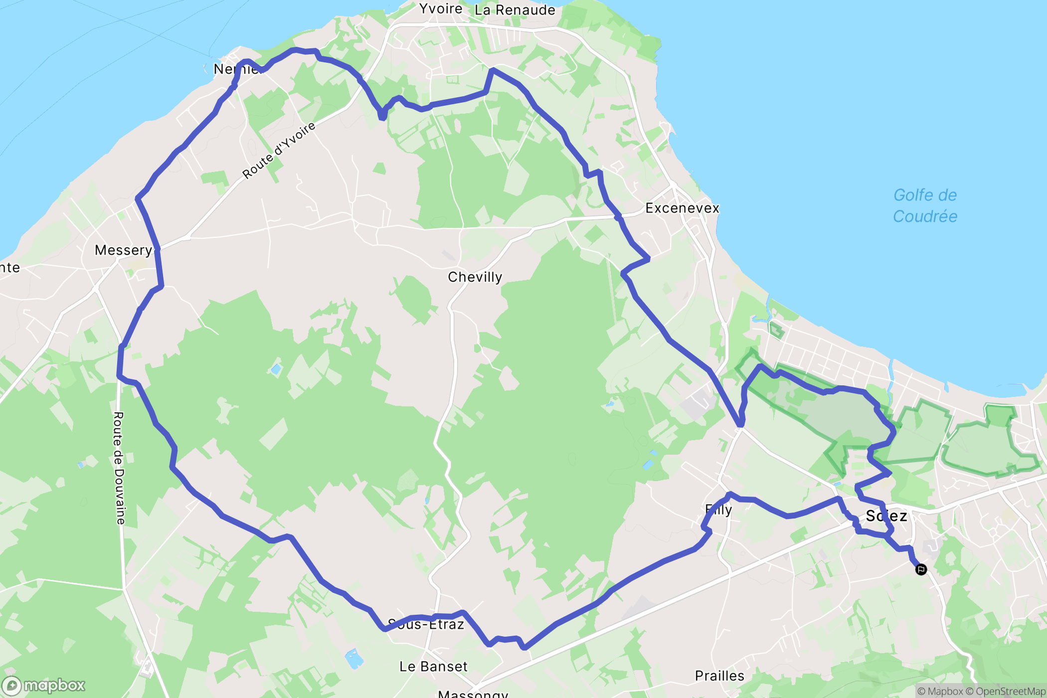 Sciez : carte du parcours de randonnée - France