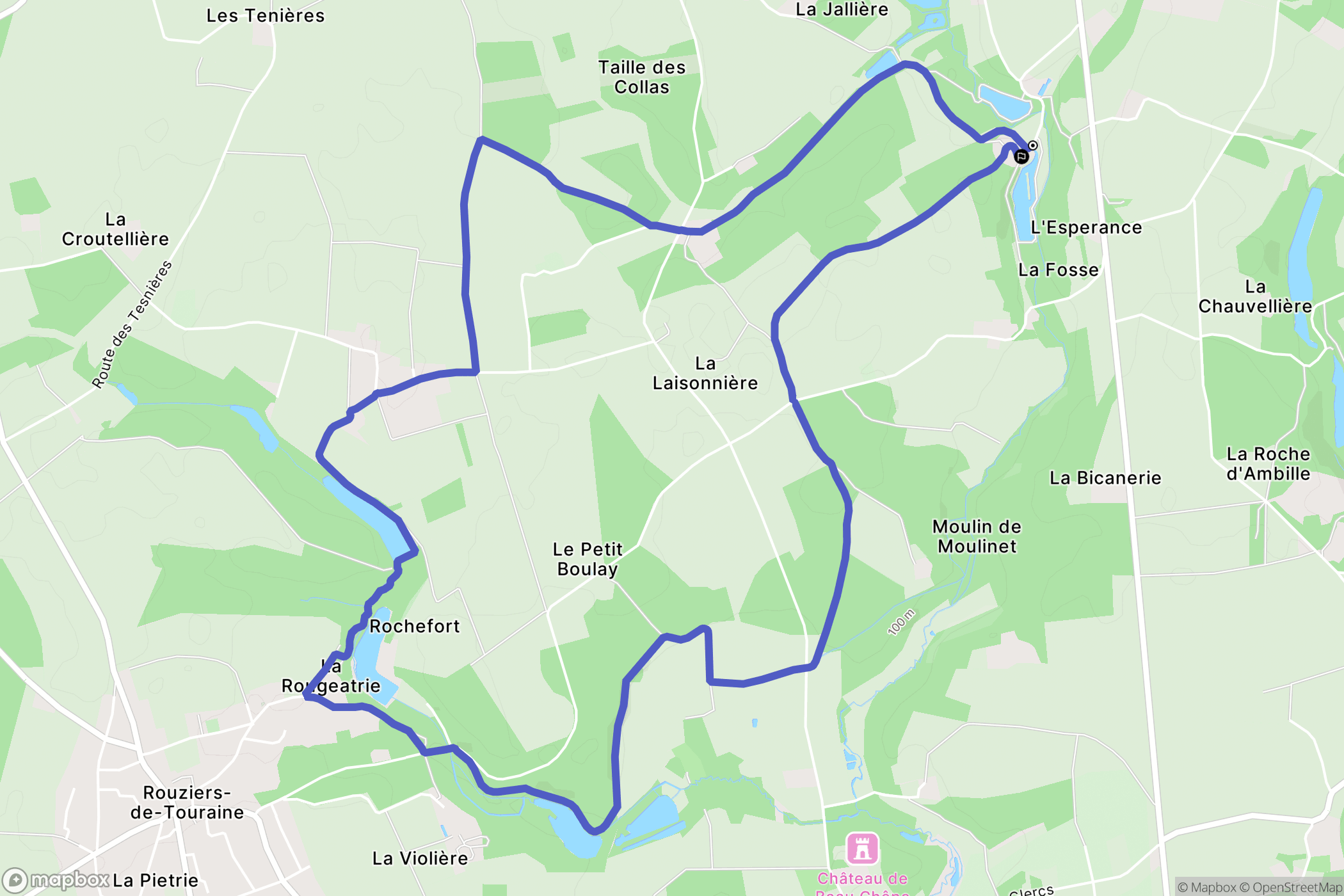 Beaumont-Louestault : carte du parcours de randonnée - France