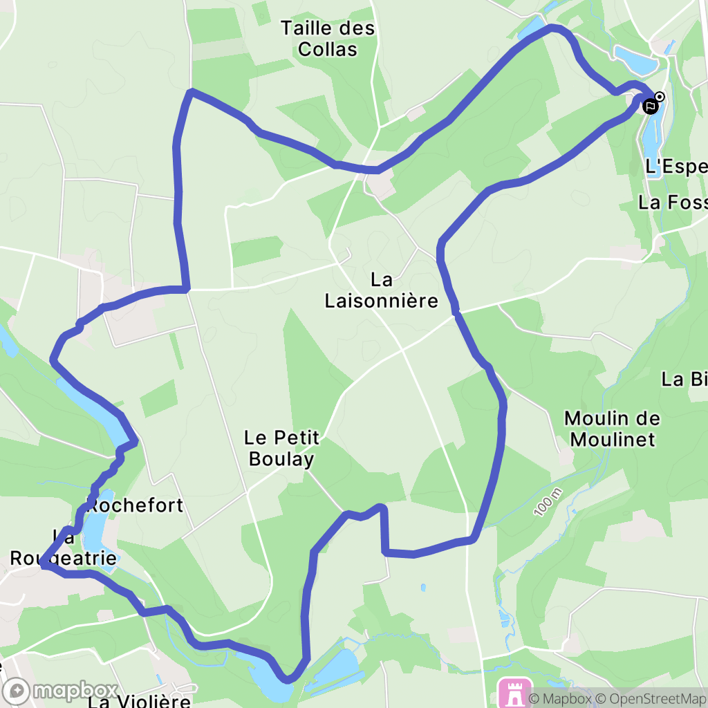 Beaumont-Louestault : carte du parcours de randonnée - France