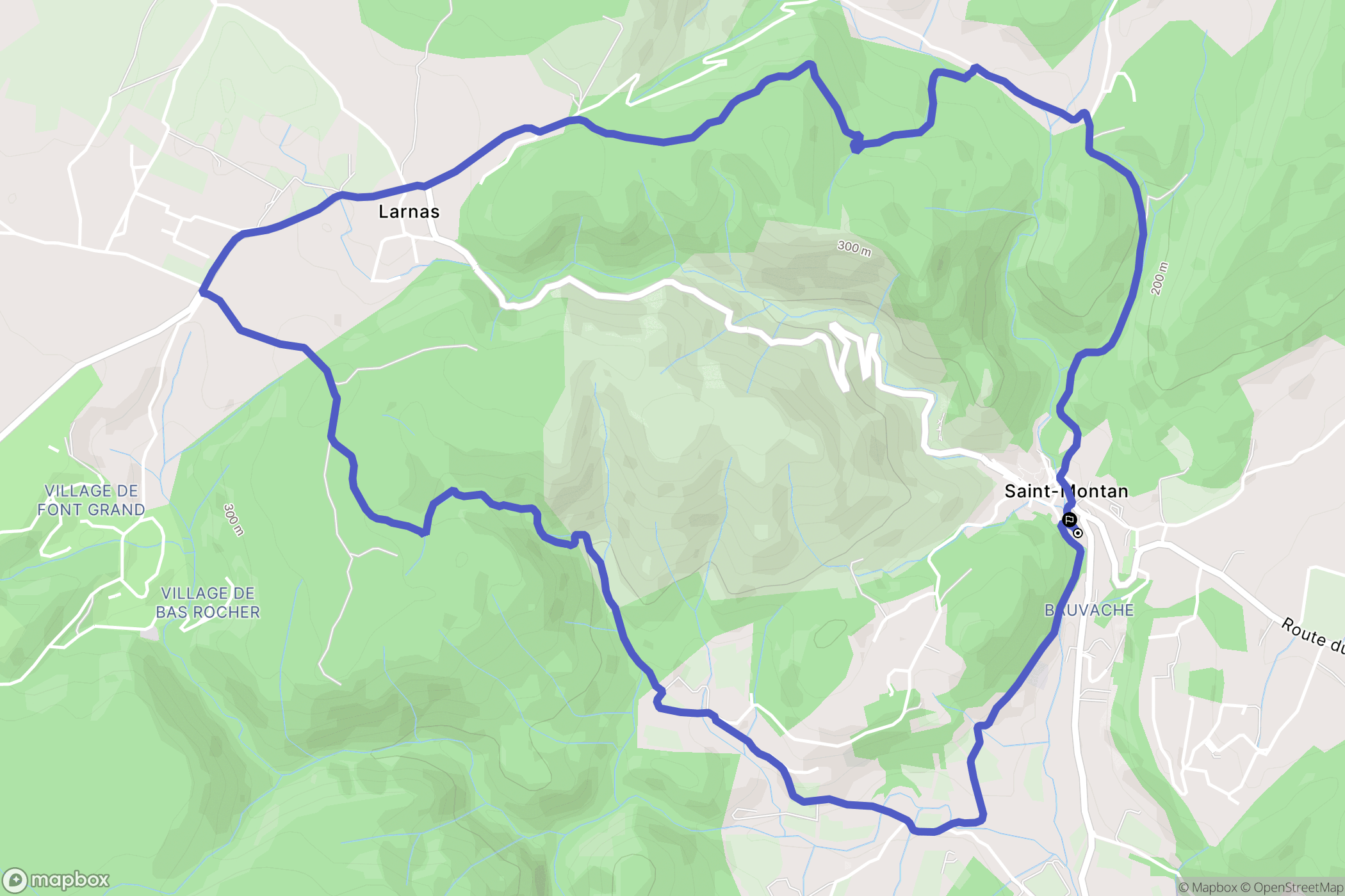 Saint-Montan : carte du parcours de randonnée - France