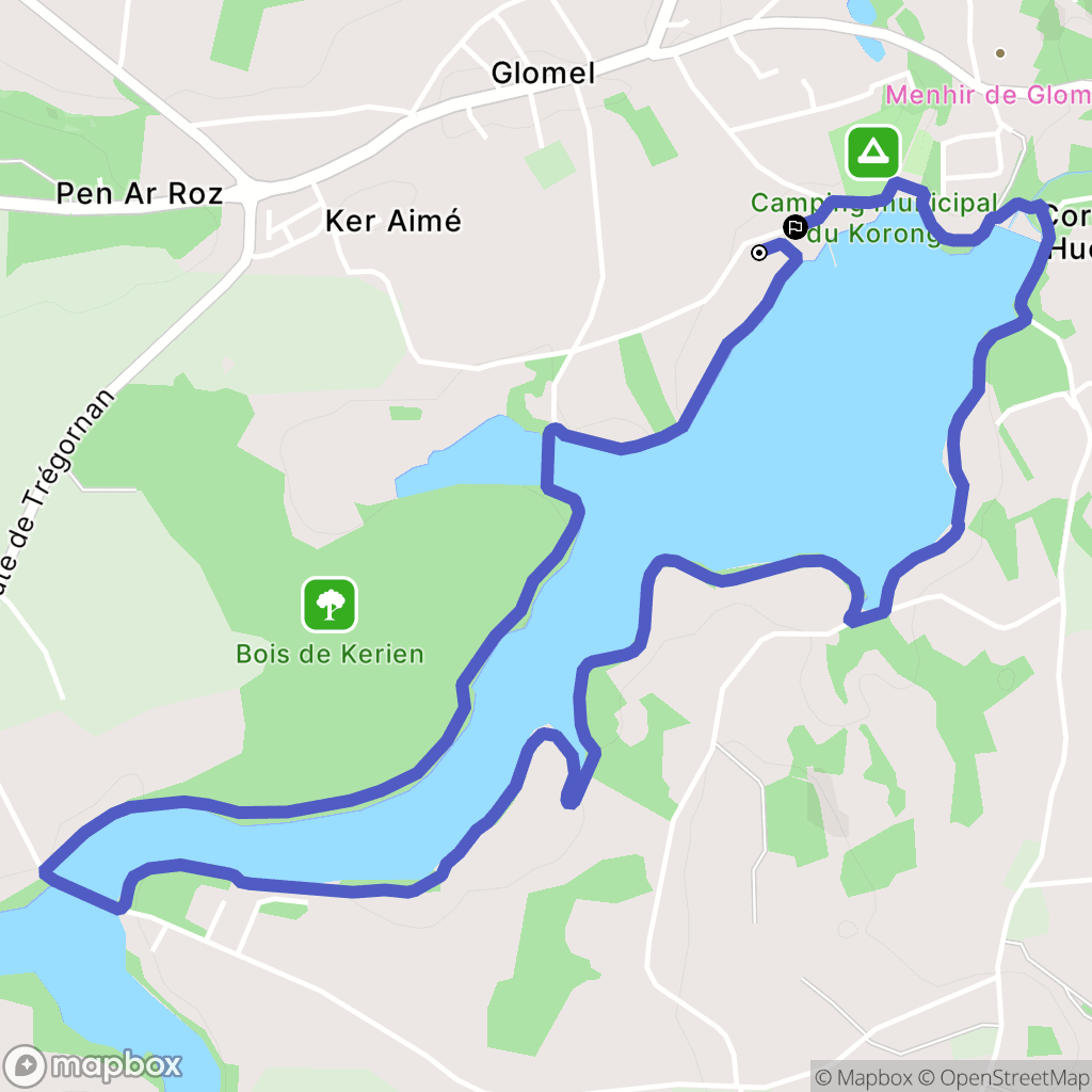 Glomel : carte du parcours de randonnée - France