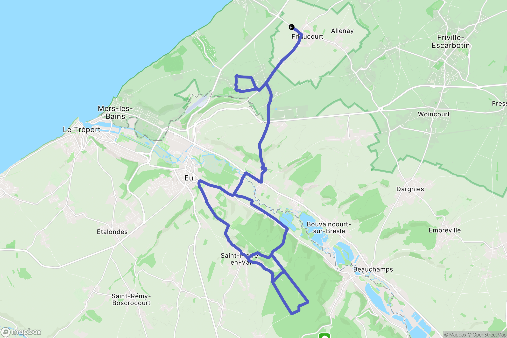 Friaucourt : carte du parcours de randonnée - France