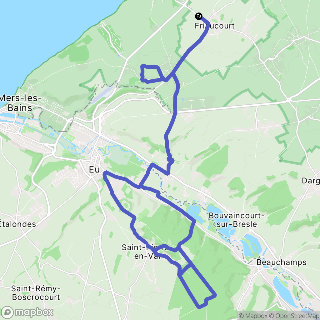 Friaucourt : carte du parcours de randonnée - France