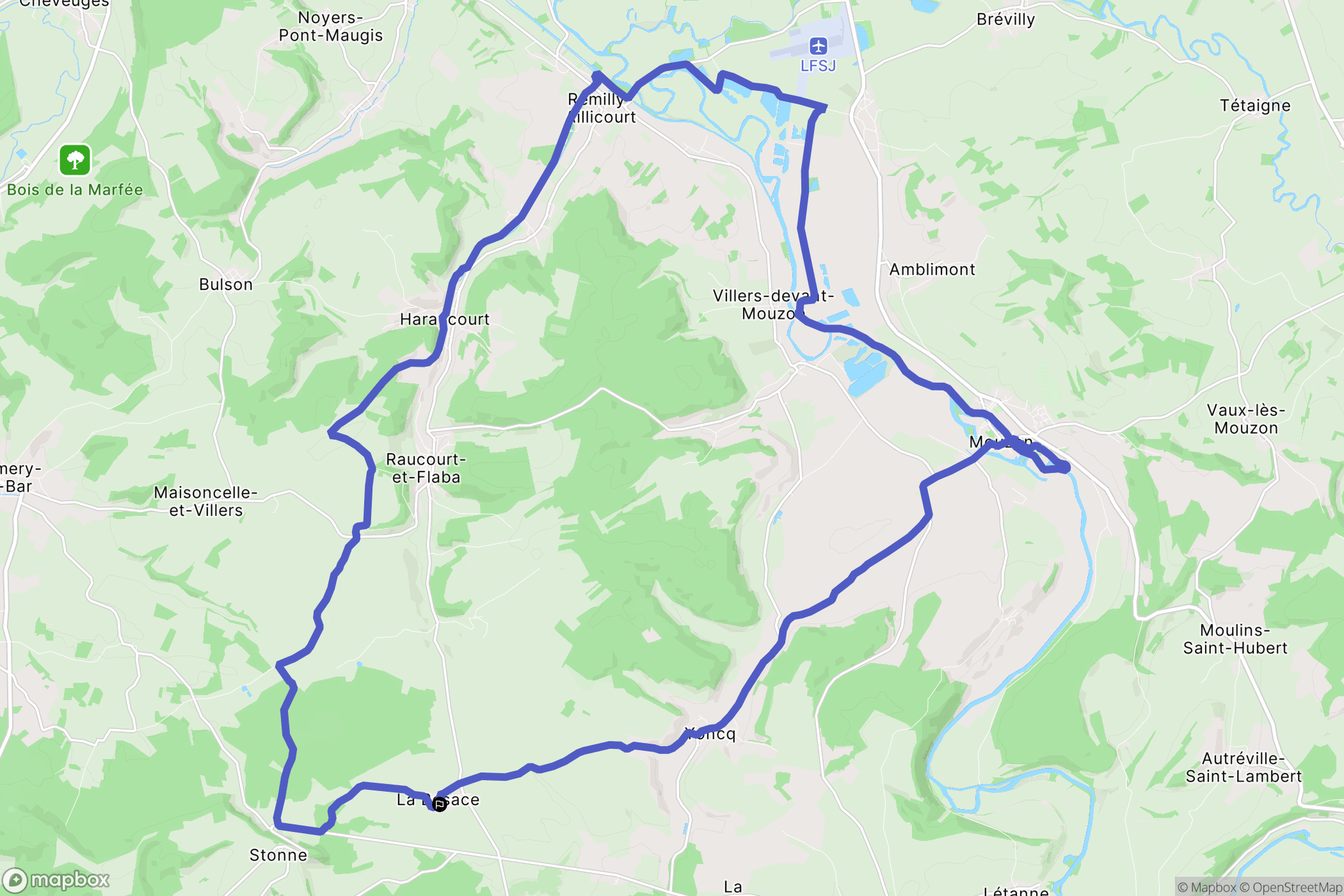 La Besace : carte du parcours de randonnée - France