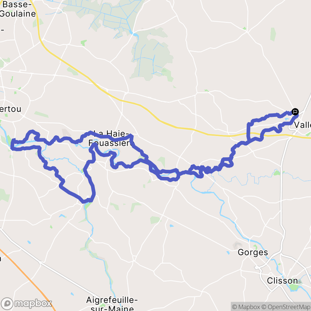 Vallet : carte du parcours de randonnée - France