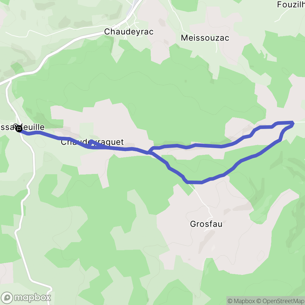 Chaudeyrac : carte du parcours de randonnée - France