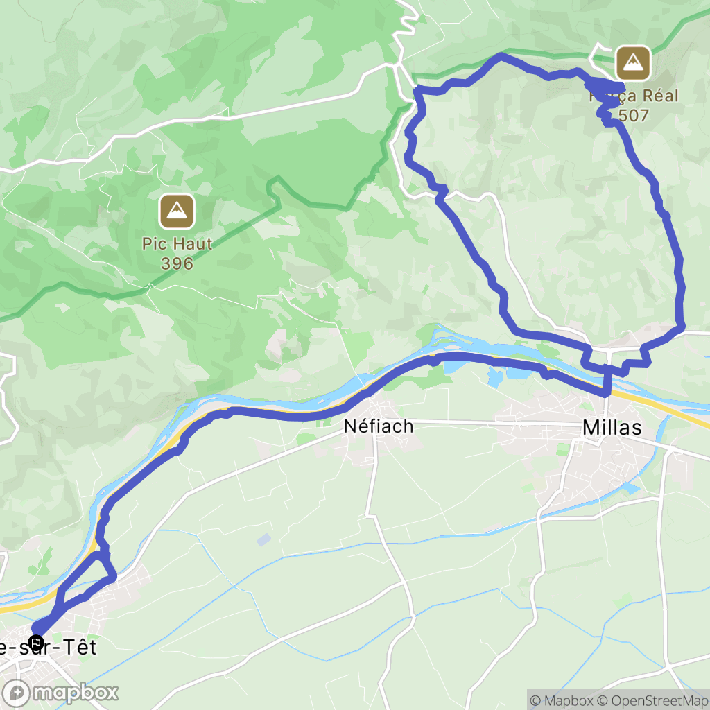 Ille-sur-Têt : carte du parcours de randonnée - France