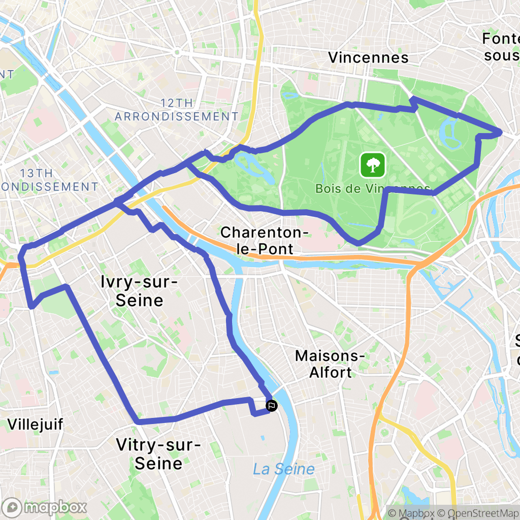 Vitry-sur-Seine : carte du parcours de randonnée - France