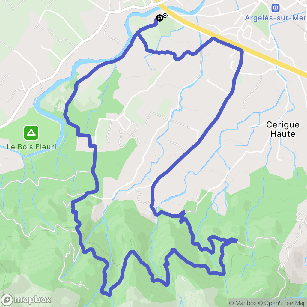 Argelès-sur-Mer : carte du parcours de randonnée - France