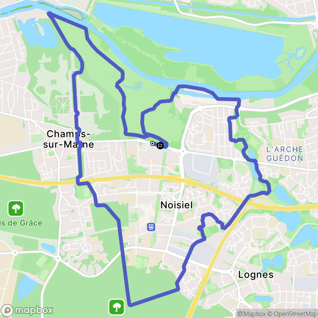 Noisiel : carte du parcours de randonnée - France