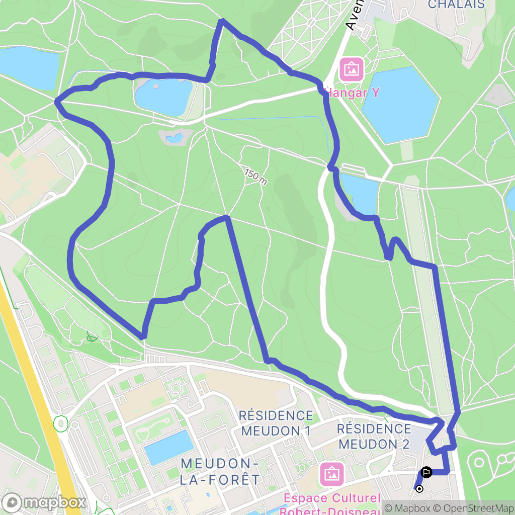 Clamart : carte du parcours de randonnée - France