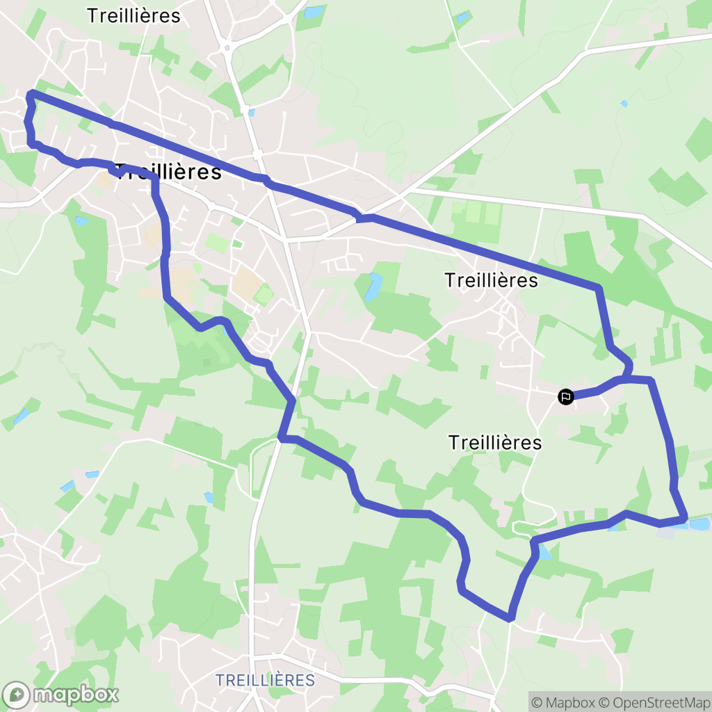 Treillières : carte du parcours de randonnée - France