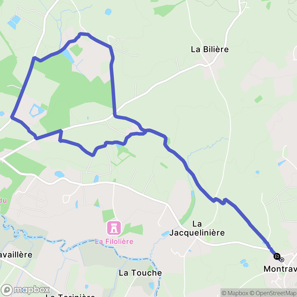 Montravers : carte du parcours de randonnée - France