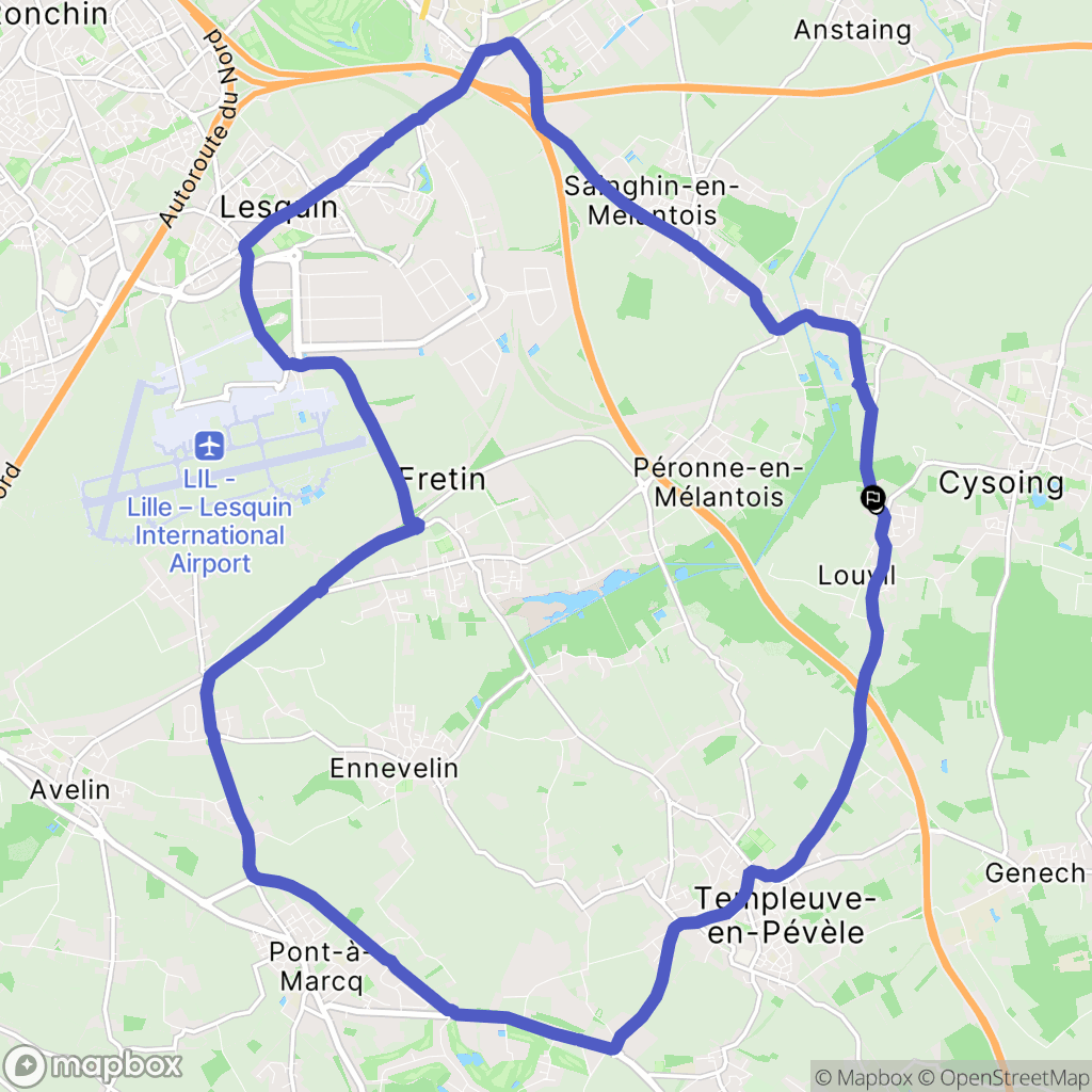 Louvil : carte du parcours de randonnée - France