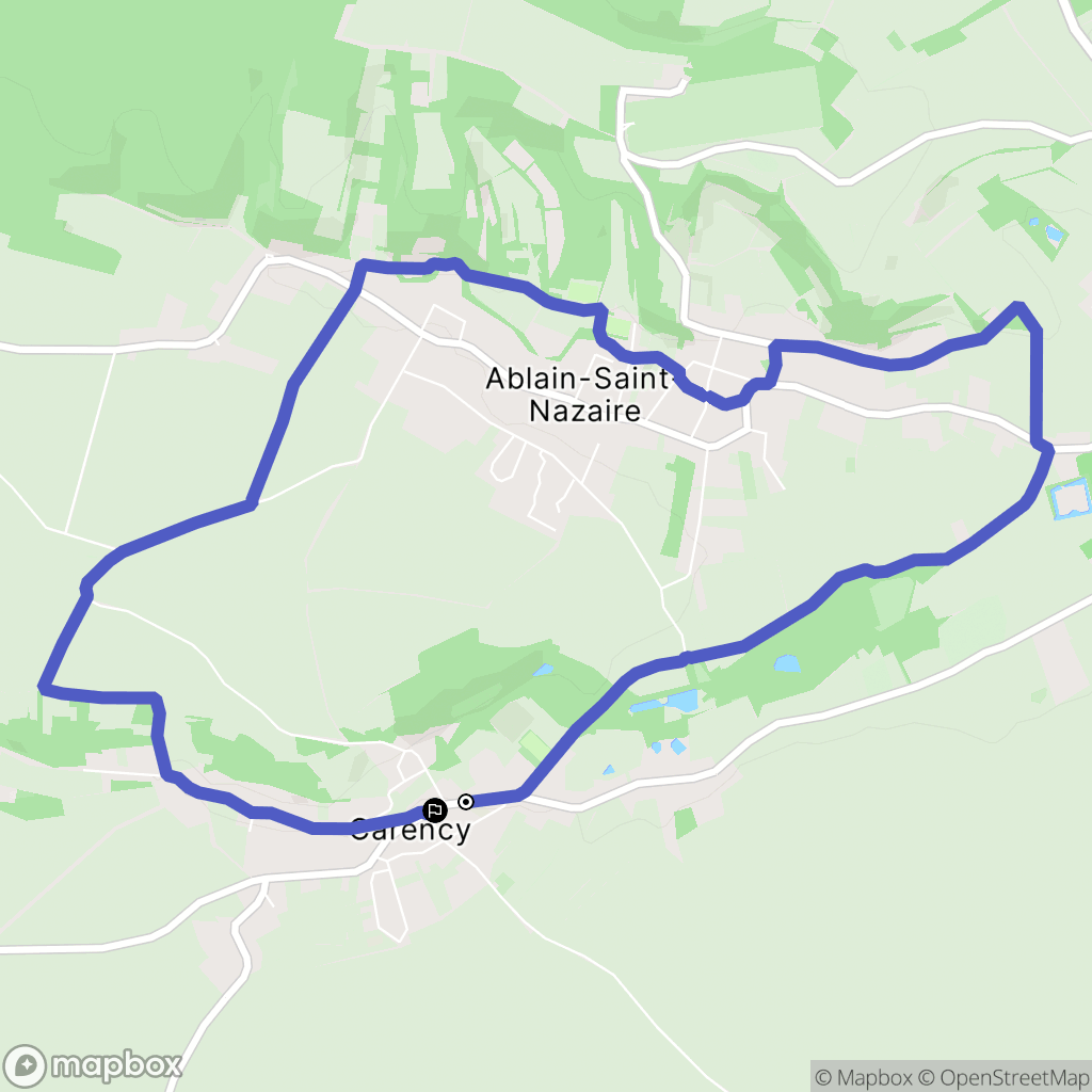 Carency : carte du parcours de randonnée - France