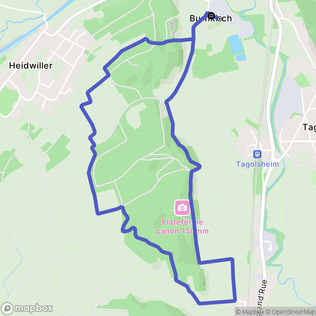 Illfurth : carte du parcours de randonnée - France