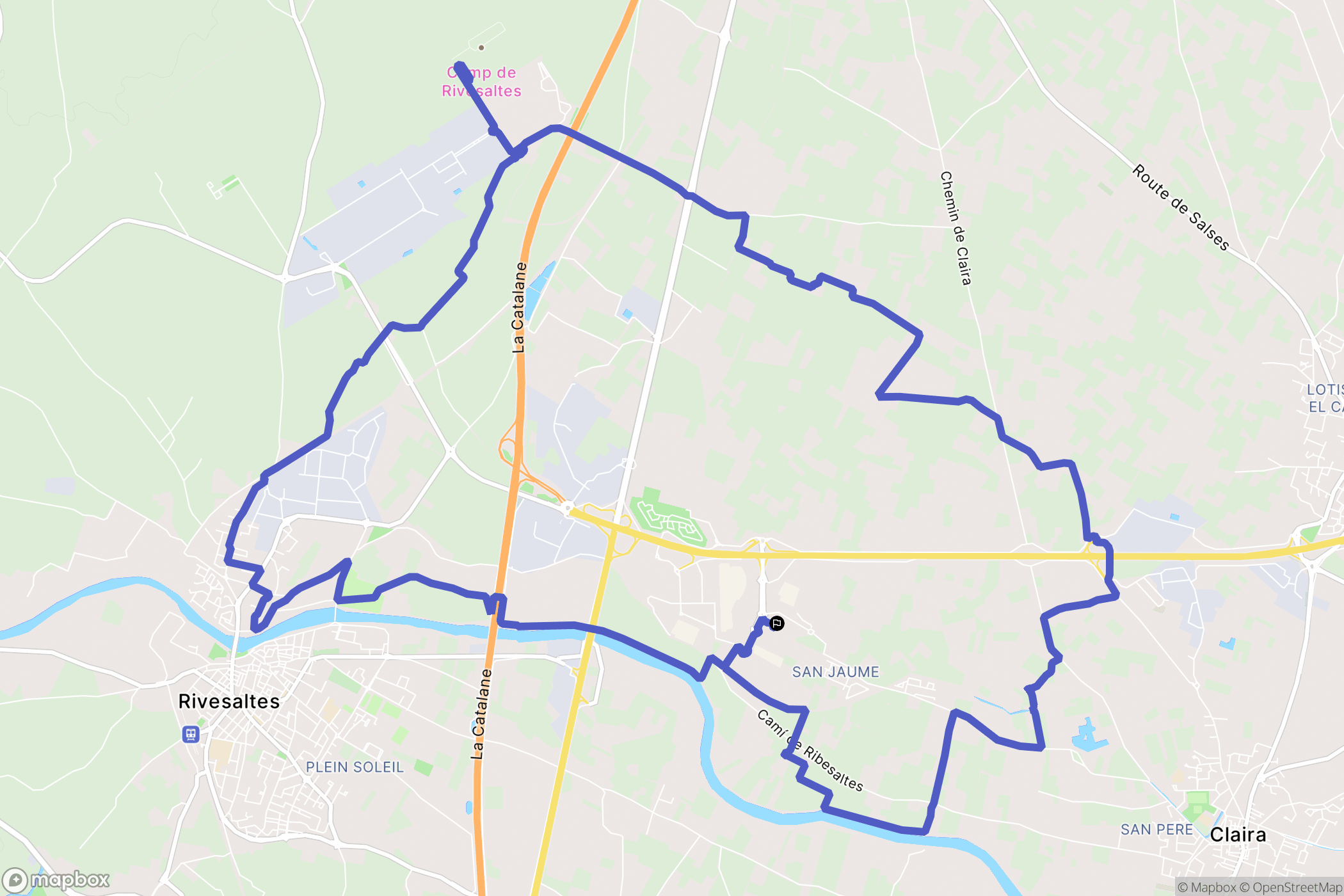 Claira : carte du parcours de randonnée - France