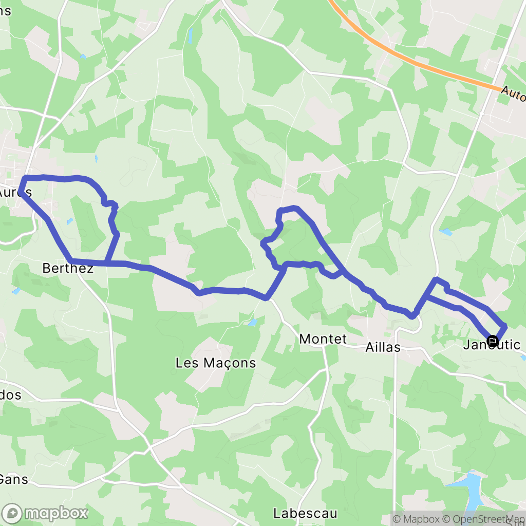 Aillas : carte du parcours de randonnée - France