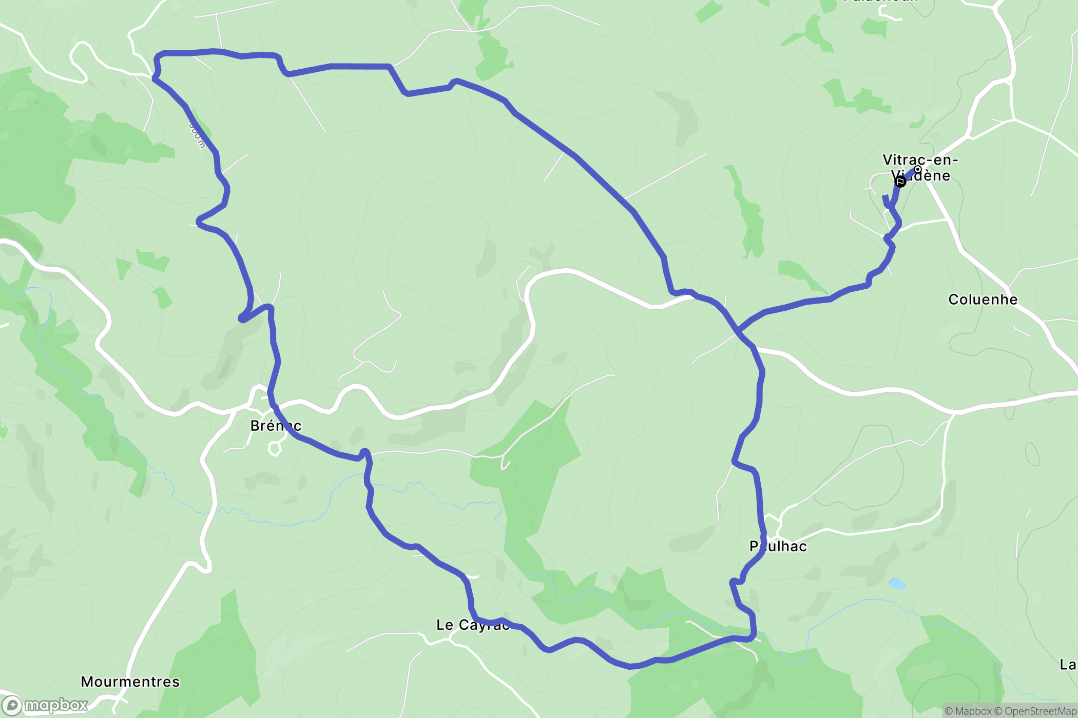 Argences-en-Aubrac : carte du parcours de randonnée - France