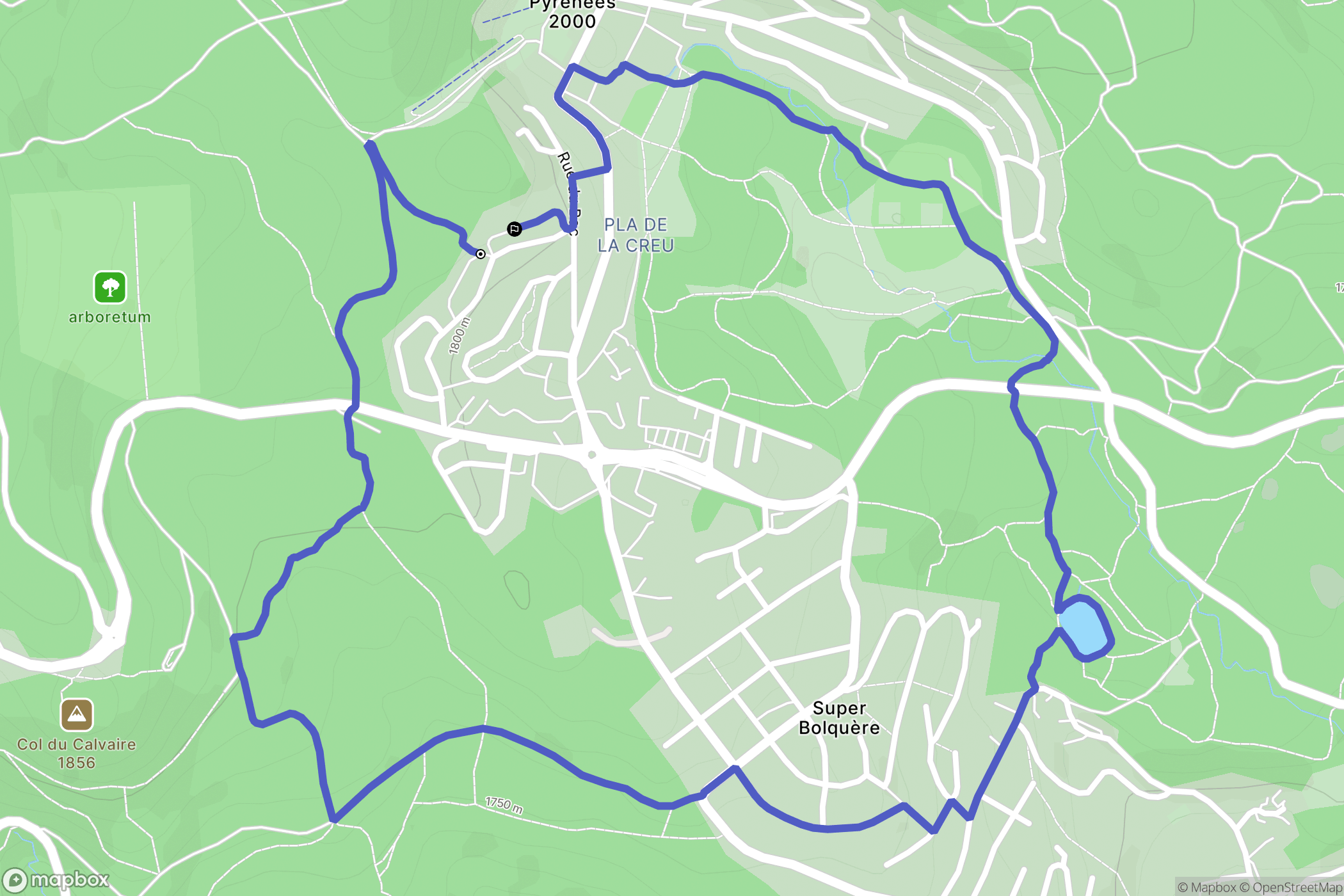Bolquère : carte du parcours de randonnée - France