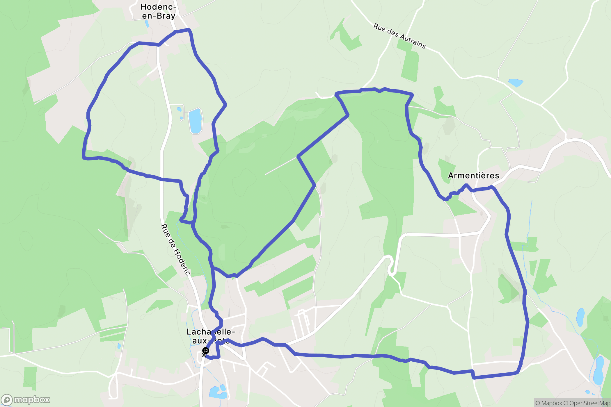 Lachapelle-aux-Pots : carte du parcours de randonnée - France
