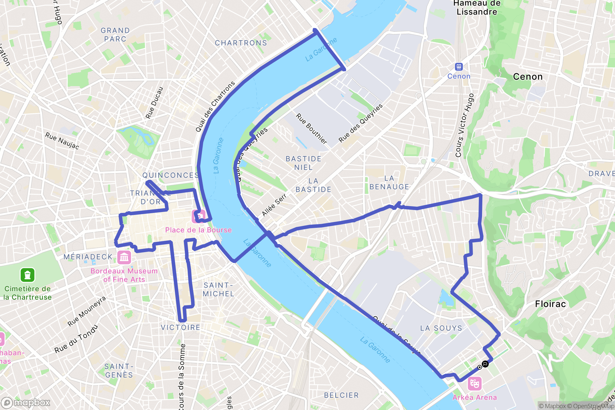 Floirac : carte du parcours de randonnée - France
