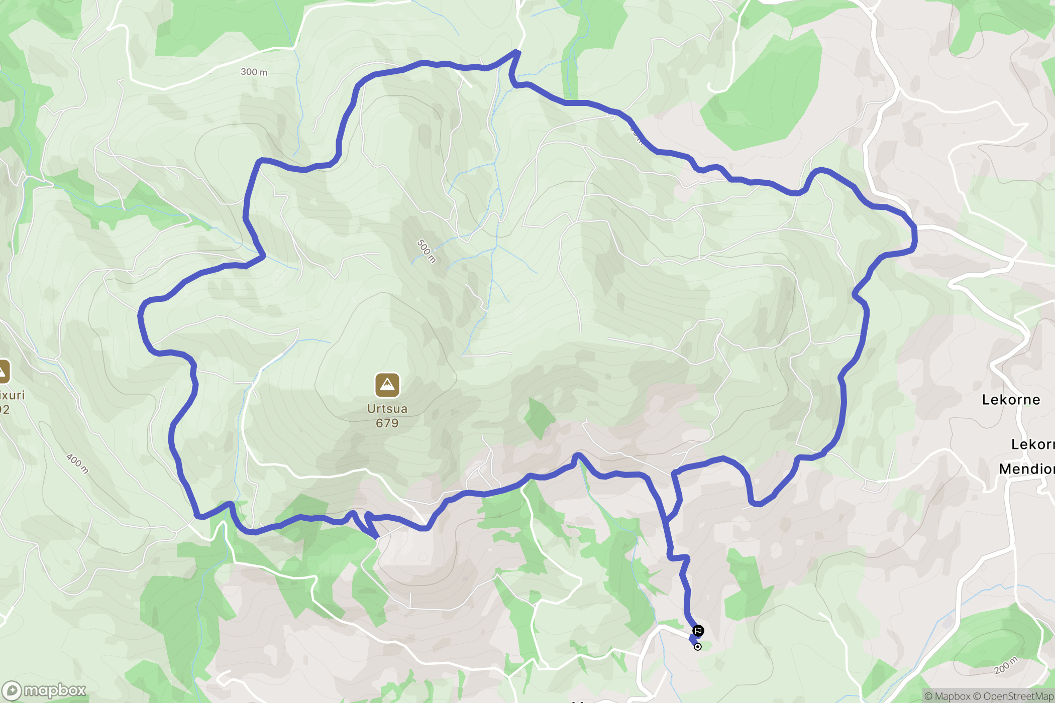 Macaye : carte du parcours de randonnée - France