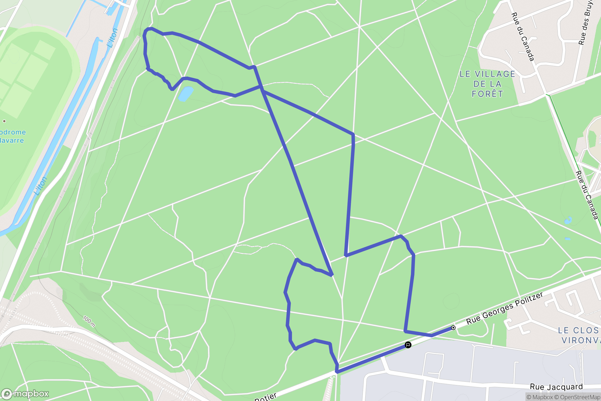 Évreux : carte du parcours de randonnée - France