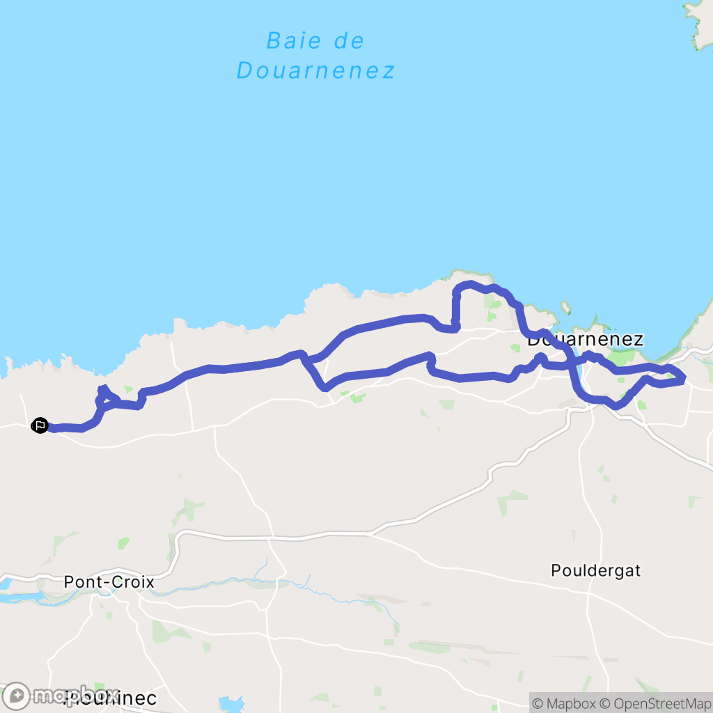Beuzec-Cap-Sizun : carte du parcours de randonnée - France