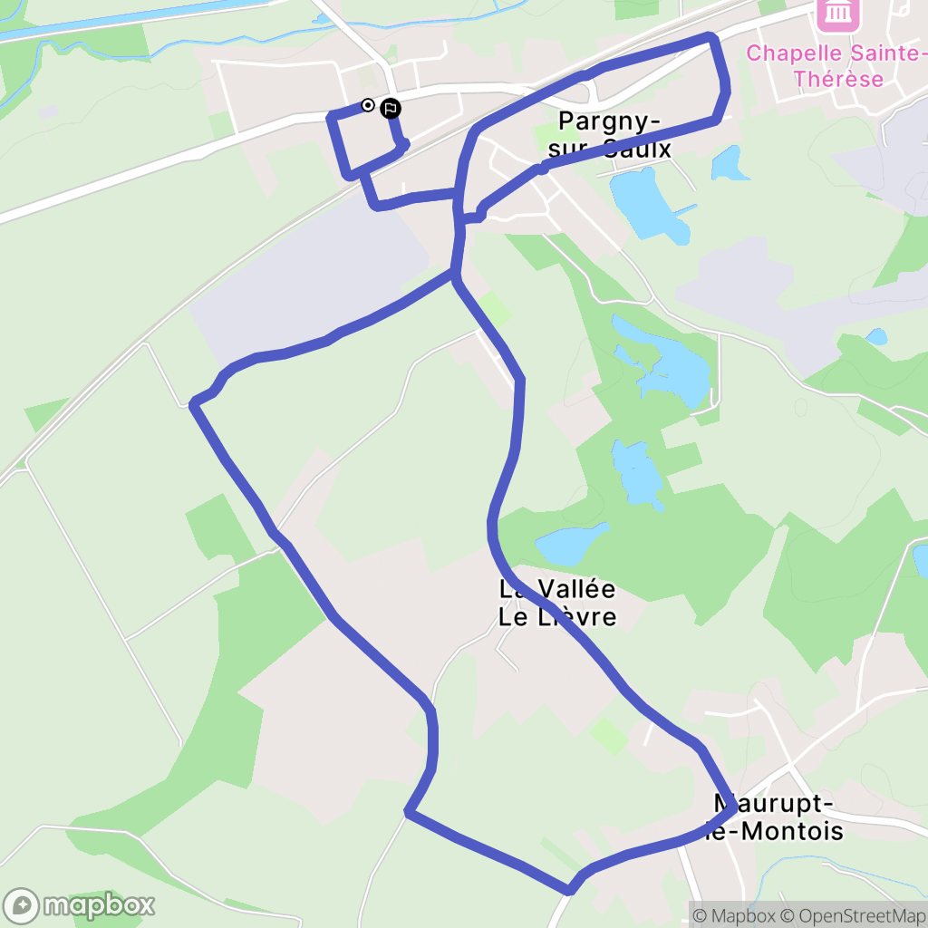 Pargny-sur-Saulx : carte du parcours de randonnée - France
