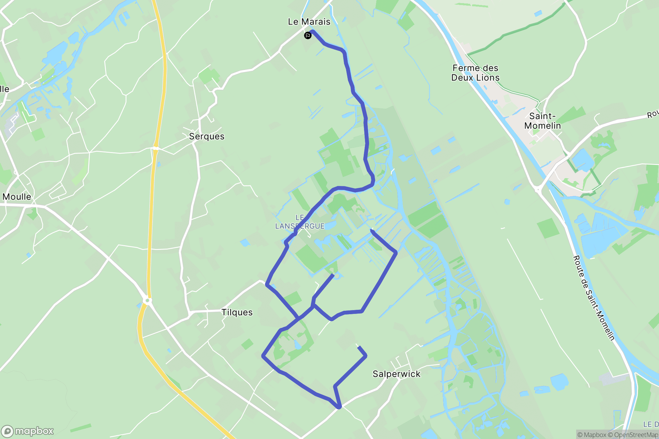 Serques : carte du parcours de randonnée - France