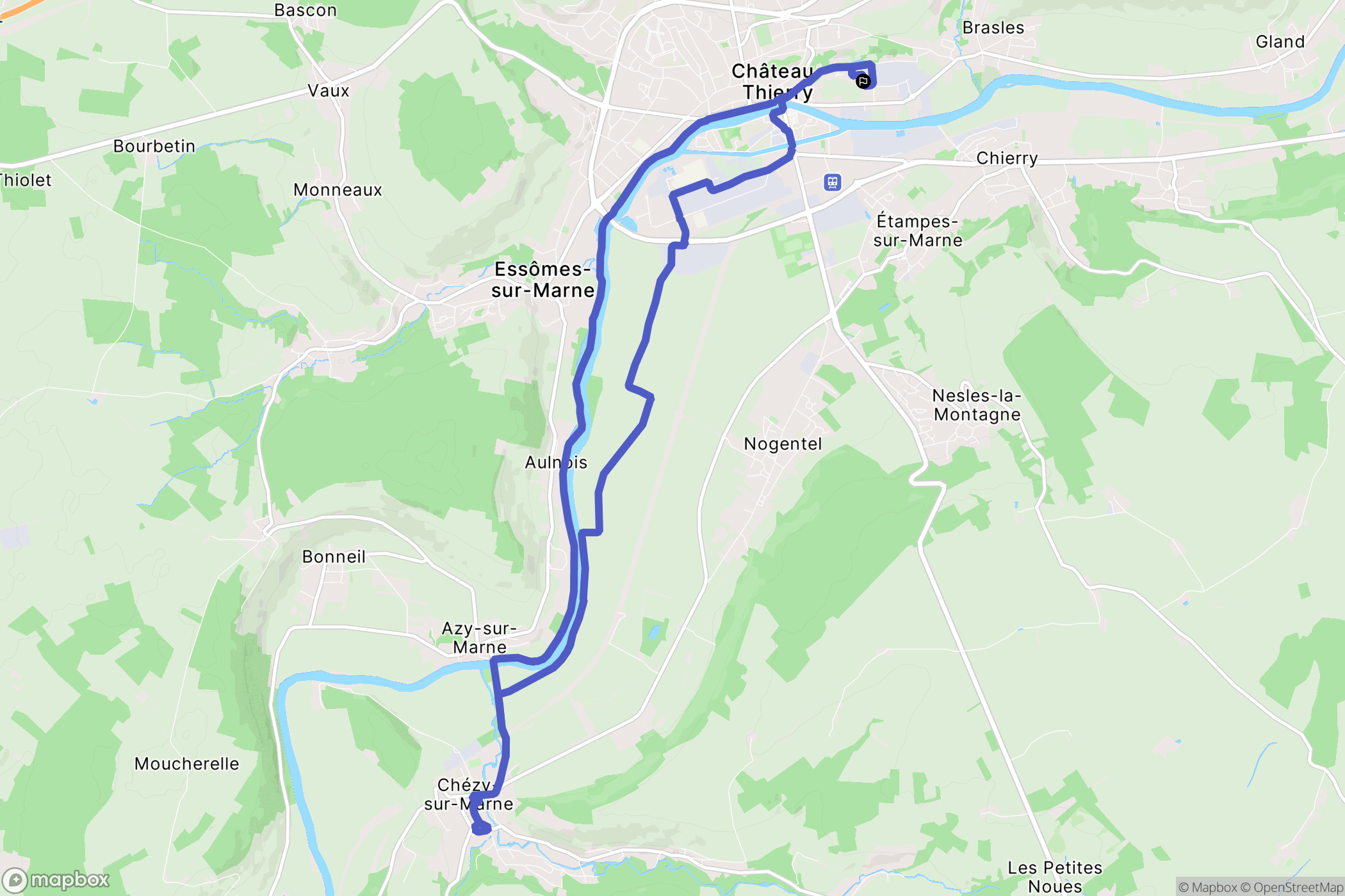 Brasles : carte du parcours de randonnée - France