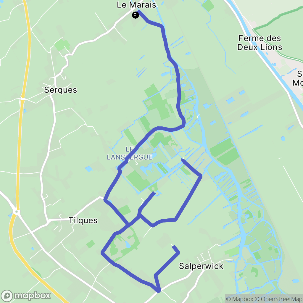 Serques : carte du parcours de randonnée - France