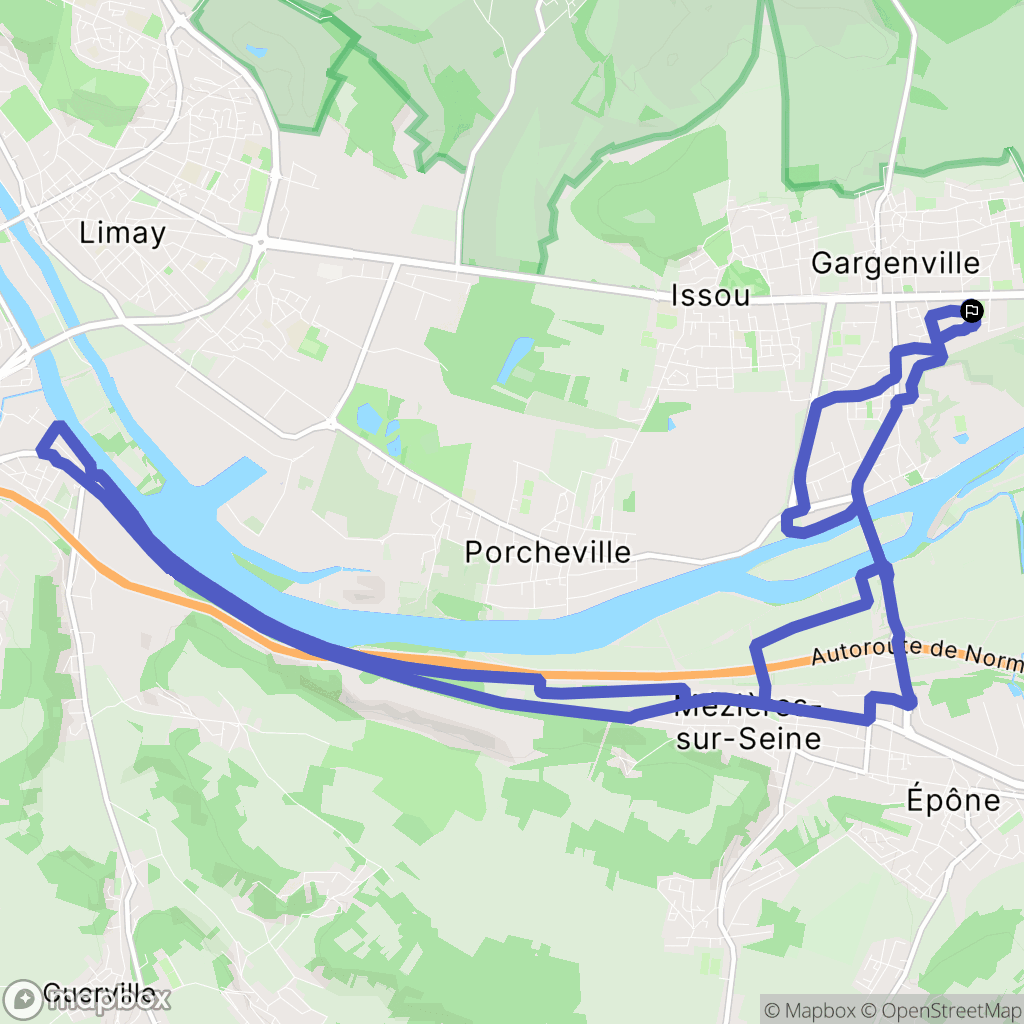 Gargenville : carte du parcours de randonnée - France