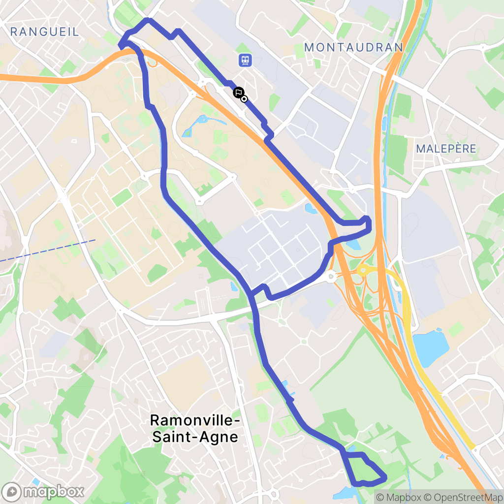 Toulouse : carte du parcours de randonnée - France