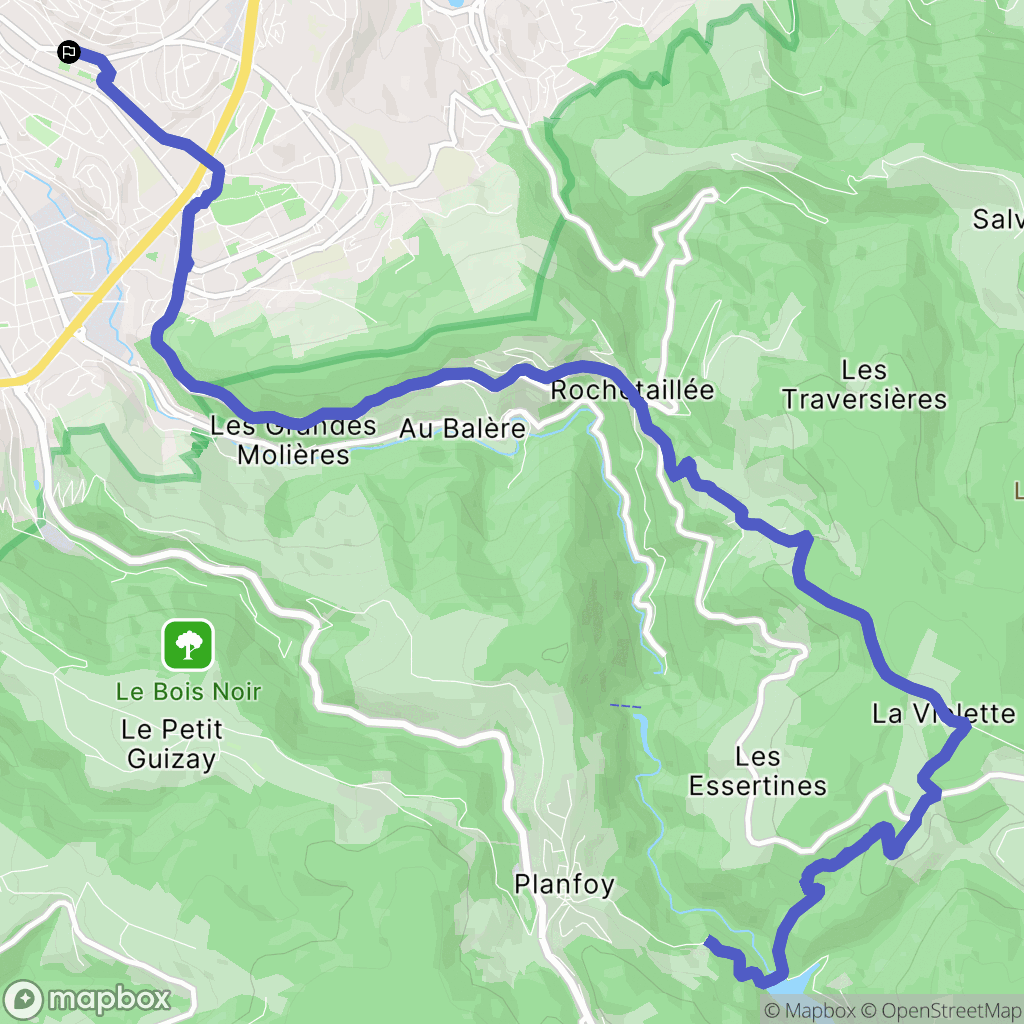 Saint-Étienne : carte du parcours de randonnée - France