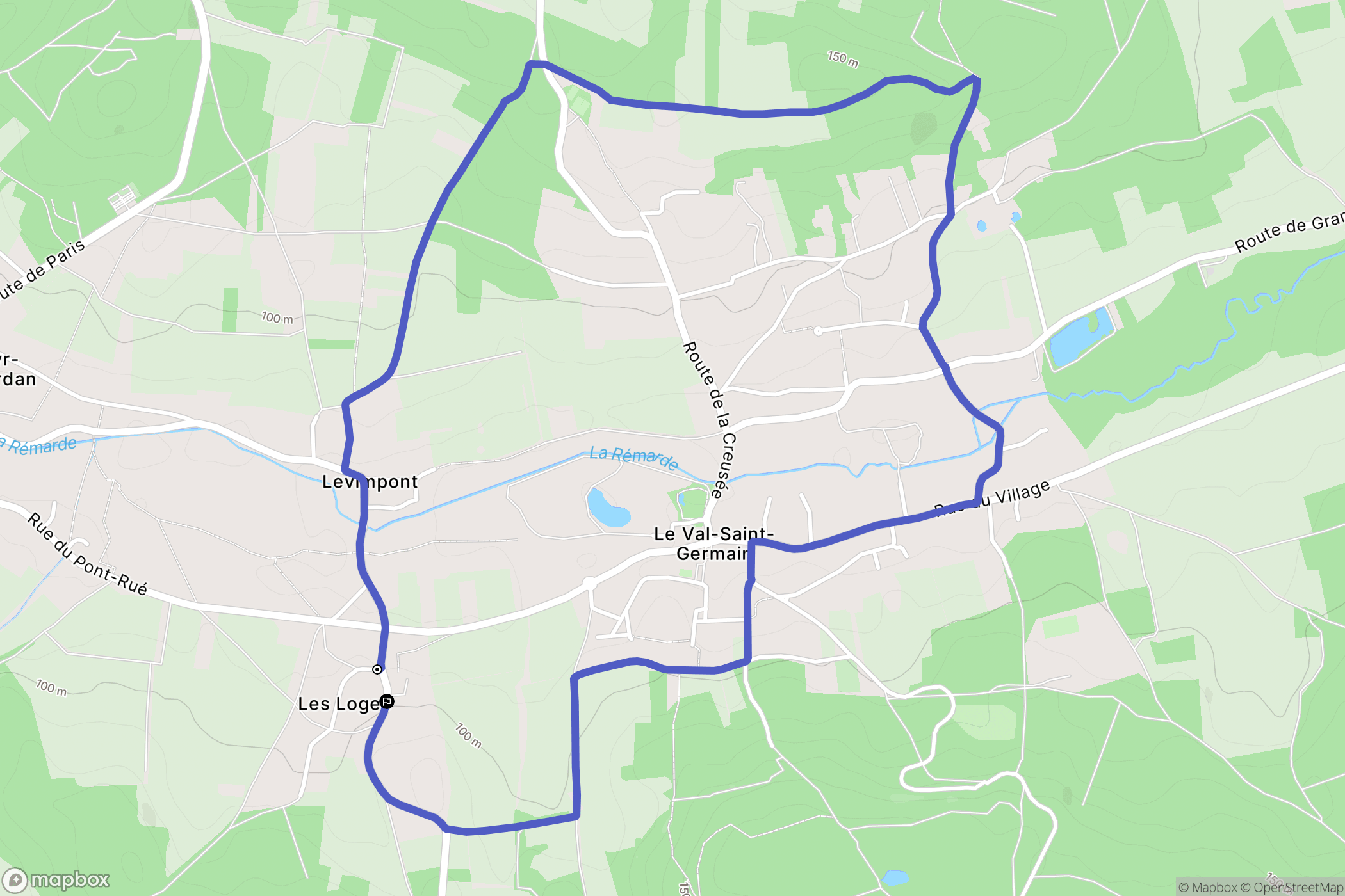 Saint-Cyr-sous-Dourdan : carte du parcours de randonnée - France