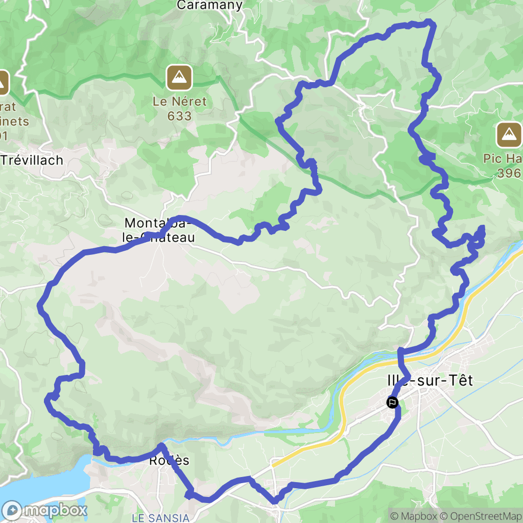 Ille-sur-Têt : carte du parcours de randonnée - France