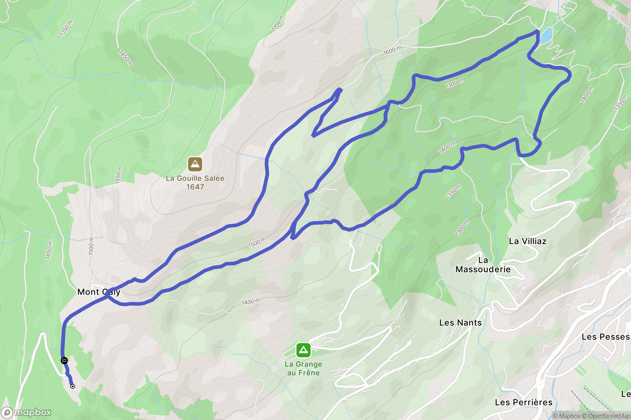 Les Gets : carte du parcours de randonnée - France
