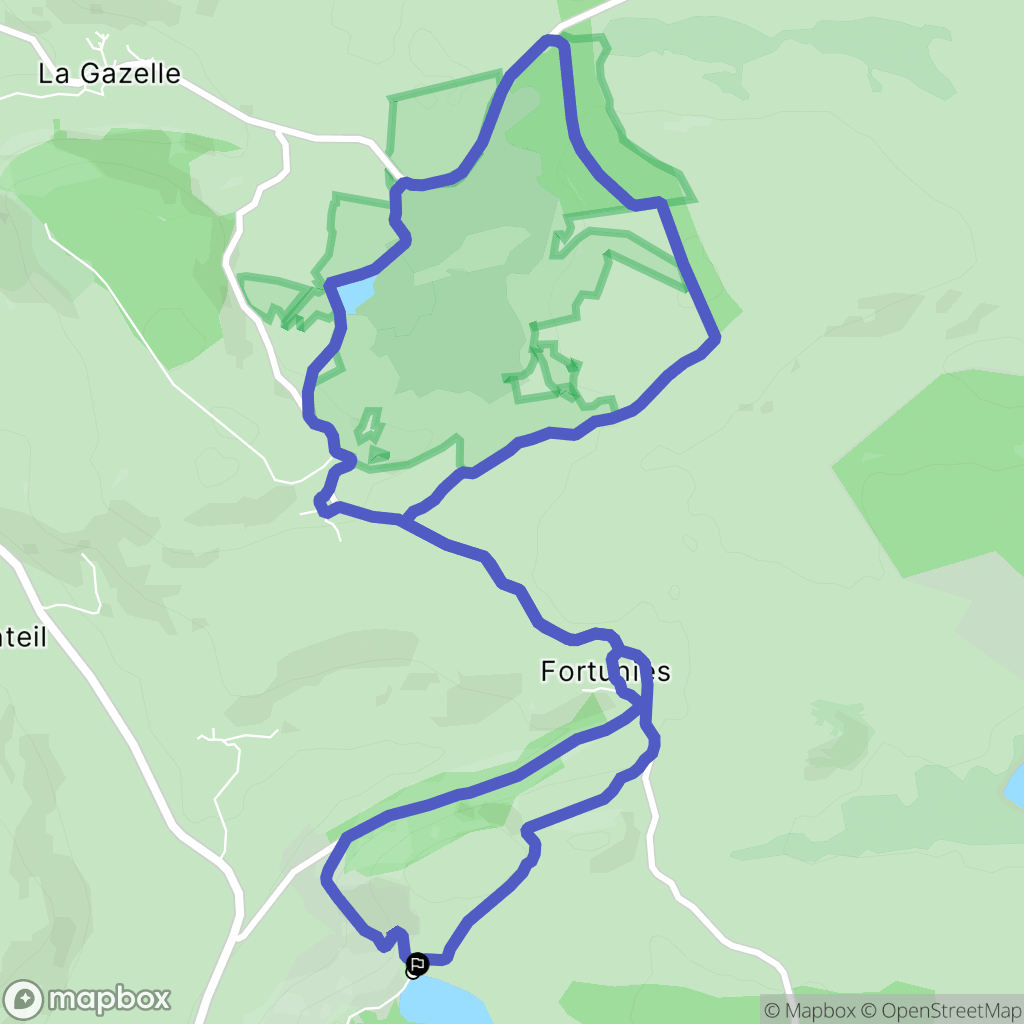 Dienne : carte du parcours de randonnée - France