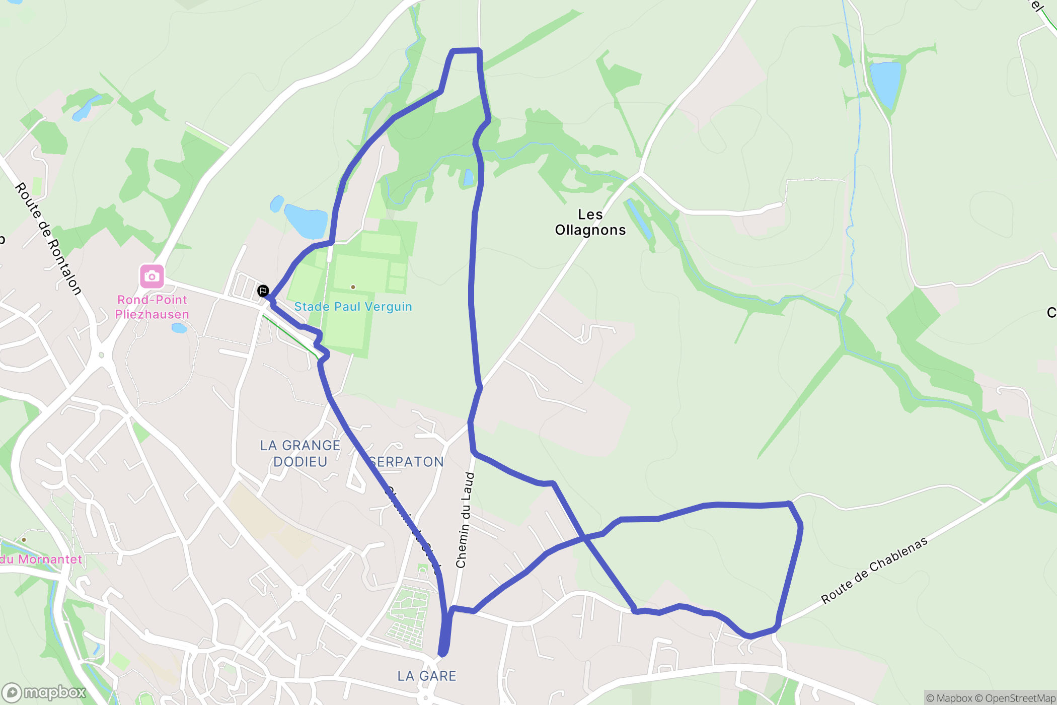 Mornant : carte du parcours de randonnée - France