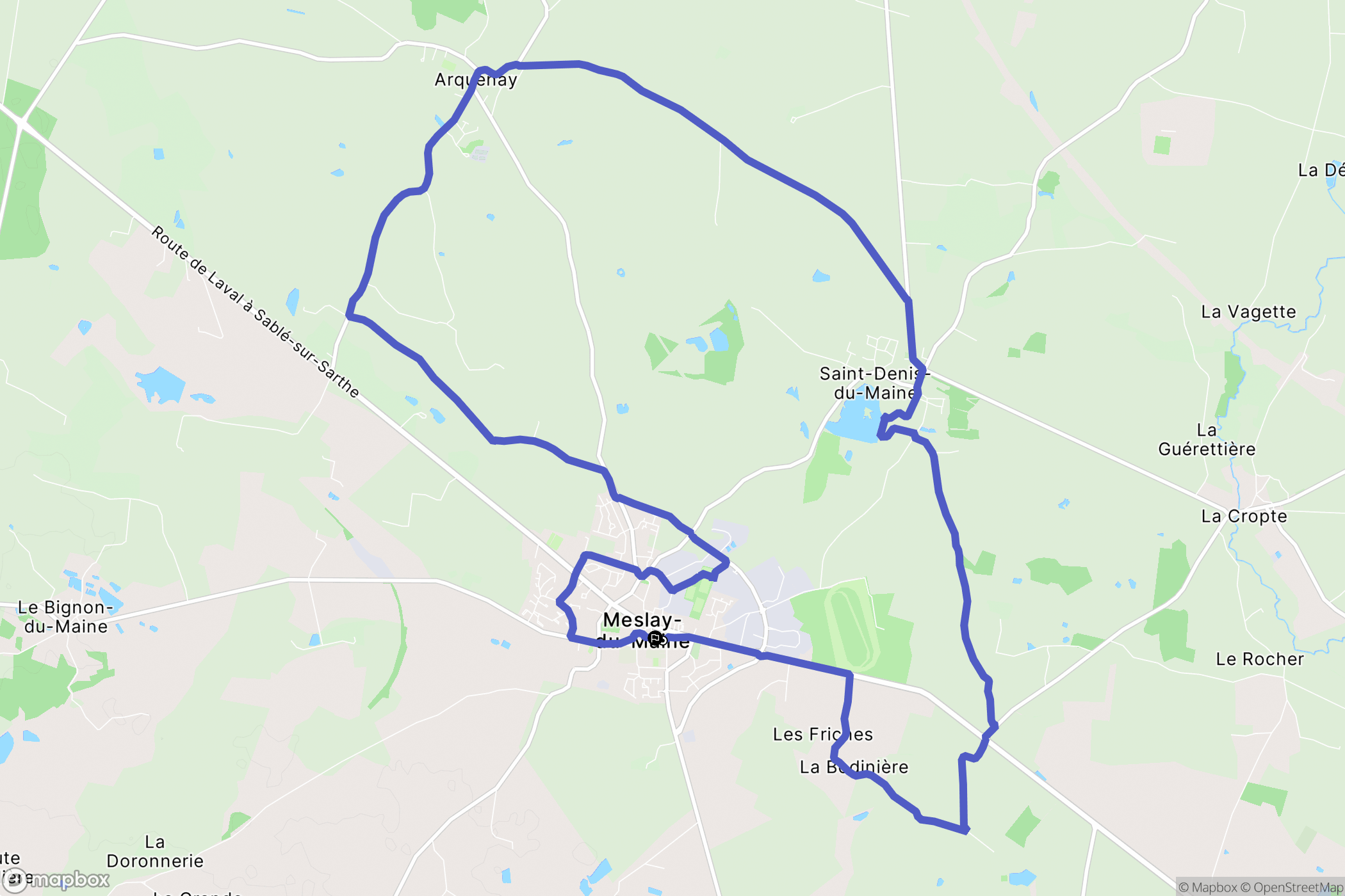 Meslay-du-Maine : carte du parcours de randonnée - France