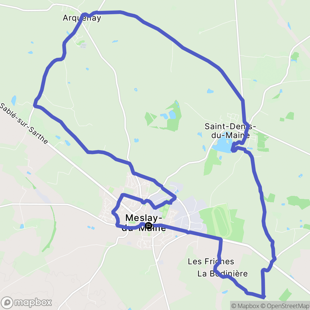 Meslay-du-Maine : carte du parcours de randonnée - France