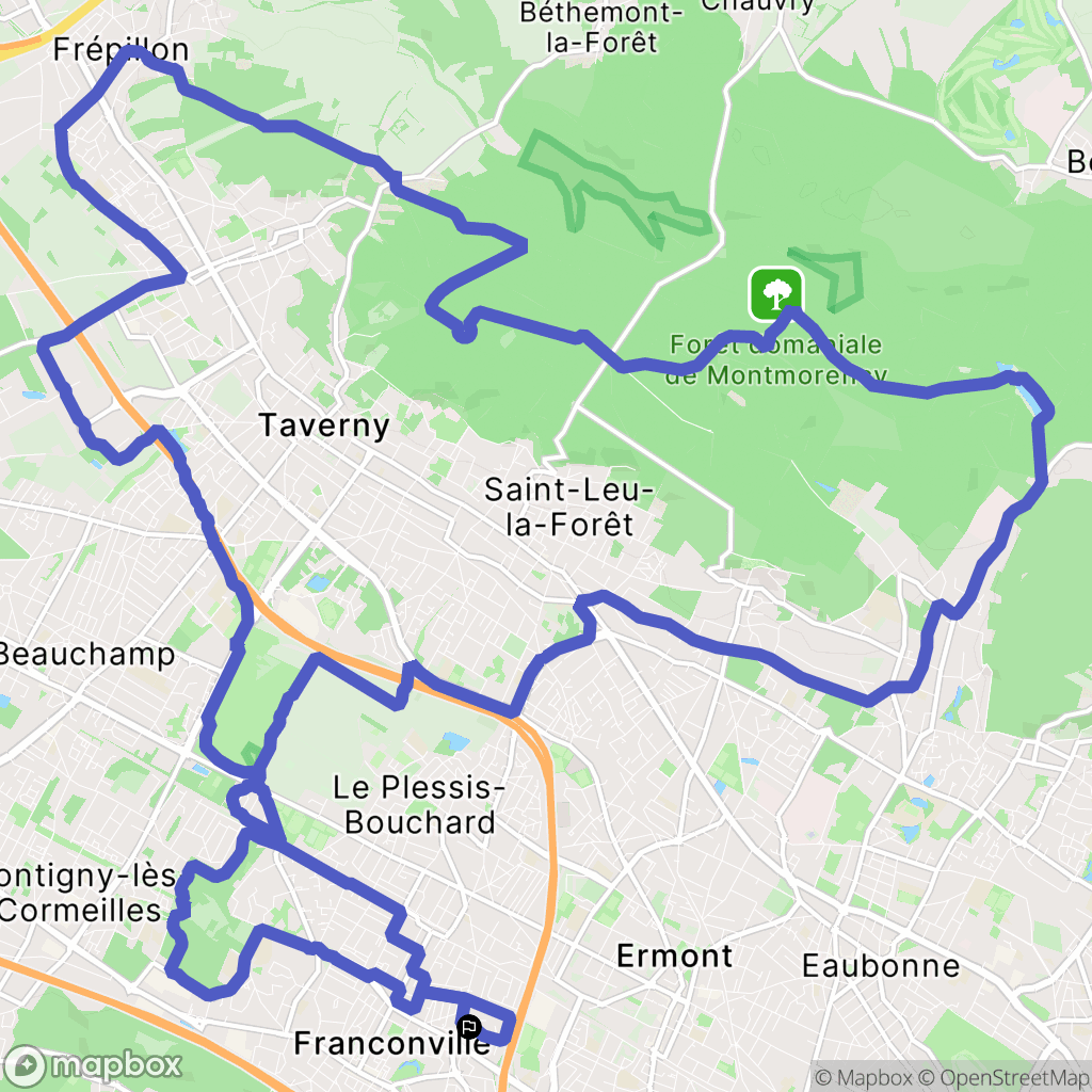 Franconville : carte du parcours de randonnée - France