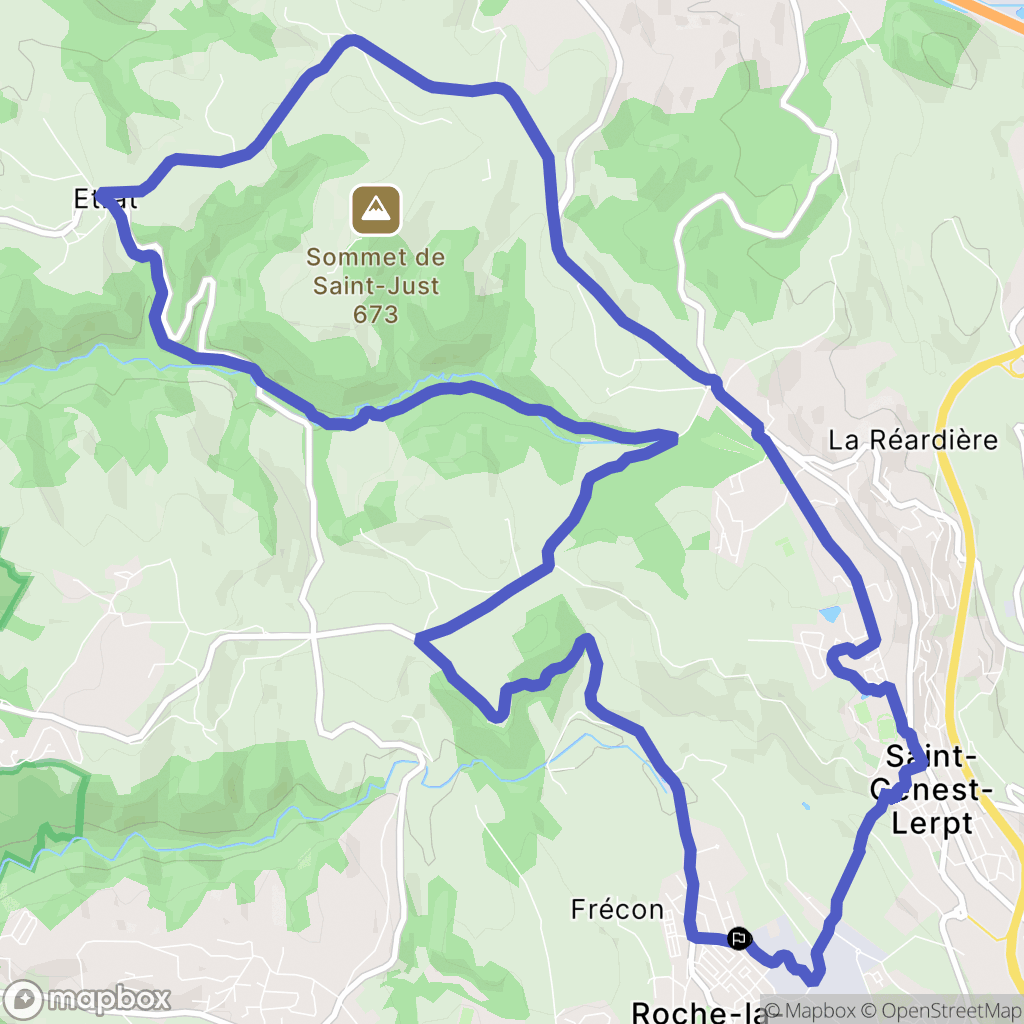 Roche-la-Molière : carte du parcours de randonnée - France