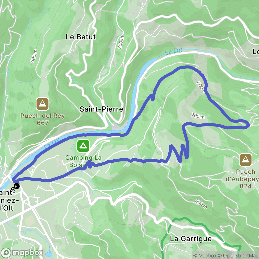Saint Geniez d'Olt et d'Aubrac : carte du parcours de randonnée - France