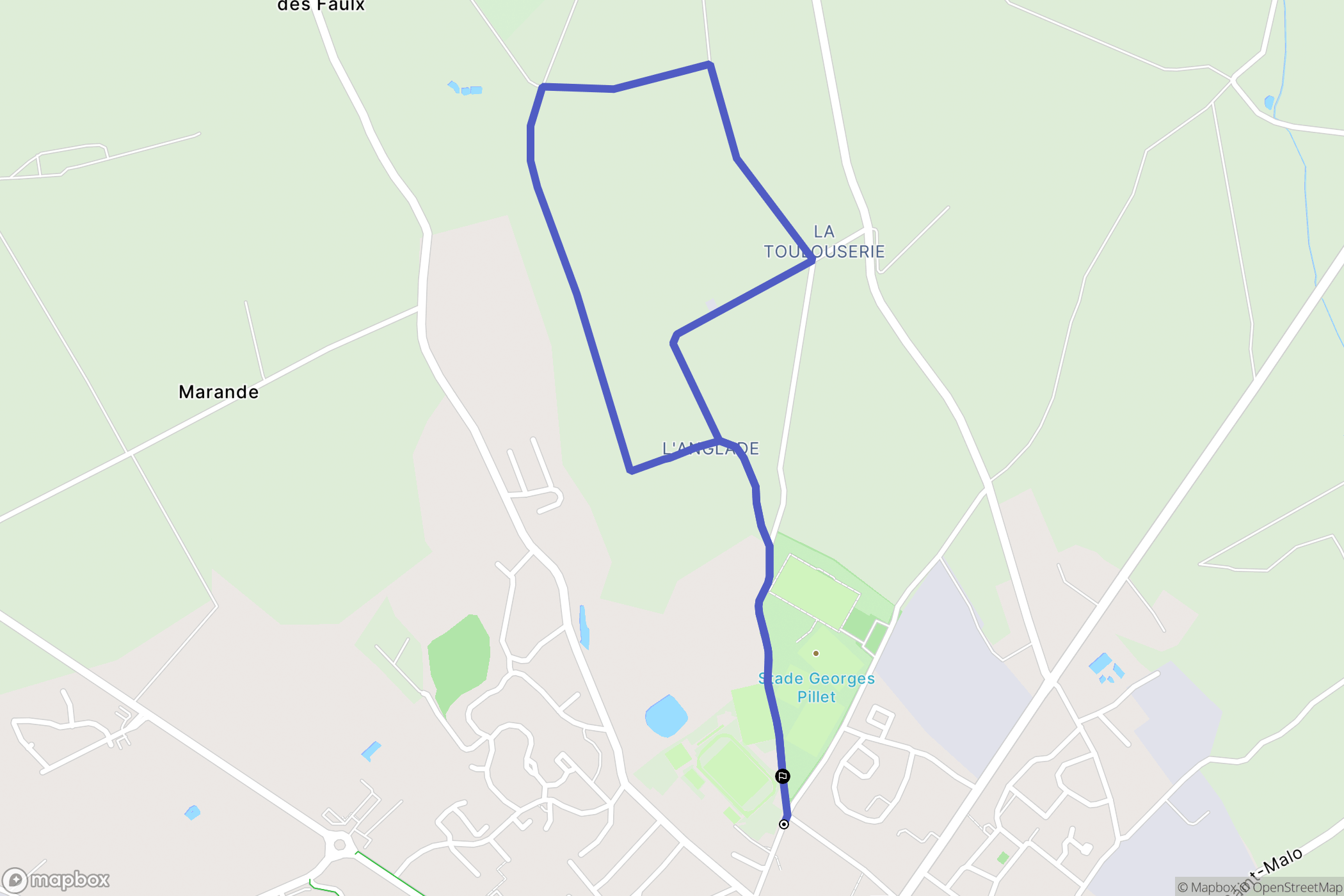 Valognes : carte du parcours de randonnée - France